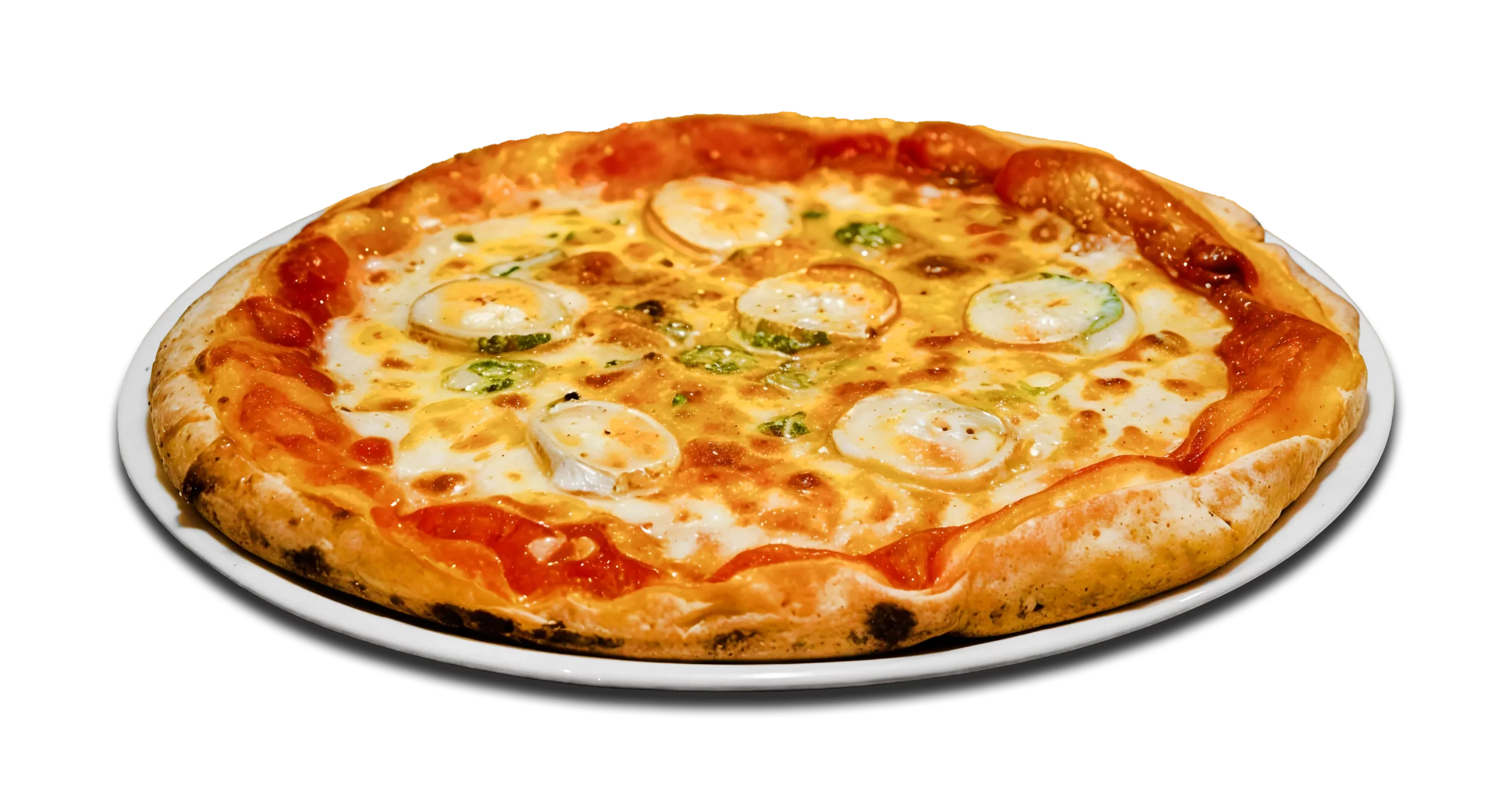 Pizza Quatre Fromages avec mozzarella, chèvre, roquefort et parmesan à Versailles