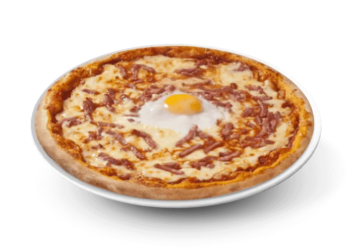 Pizza Tartiflette avec crème fraîche, oignons et lardons à Versailles