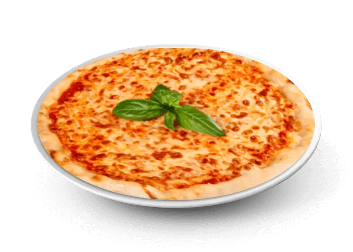 Pizza Margherita avec mozzarella fondante et basilic frais à Versailles