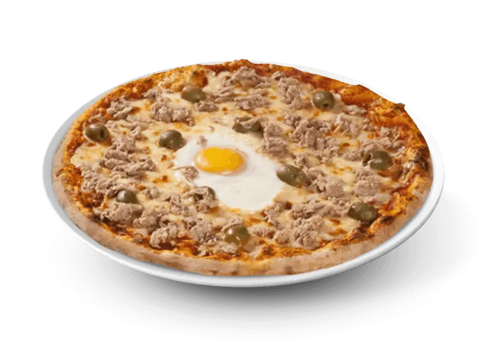 Pizza thon avec olives, champignons et mais à Versailles