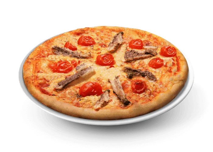 Pizza Caprese avec tomates fraîches et basilic à Versailles