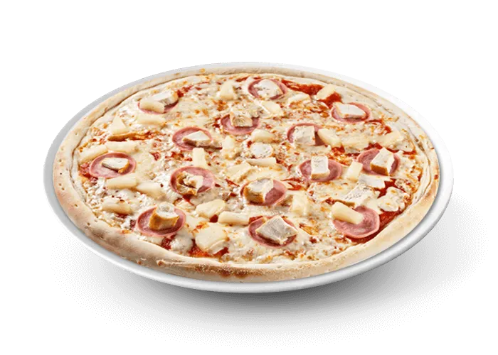 Pizza cannibale avec tout type de viandes, maïs et jalapeños à Versailles