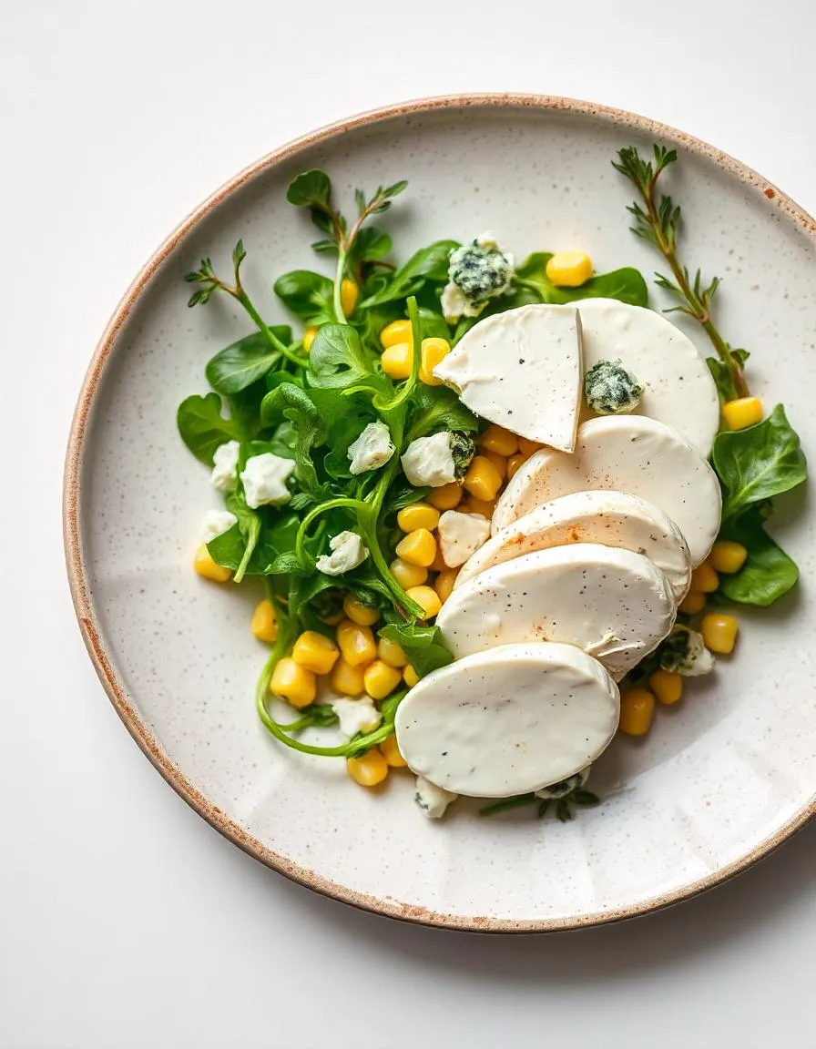 Salade fraîche avec légumes croquants, fromage et vinaigrette maison, préparée à Versailles.
