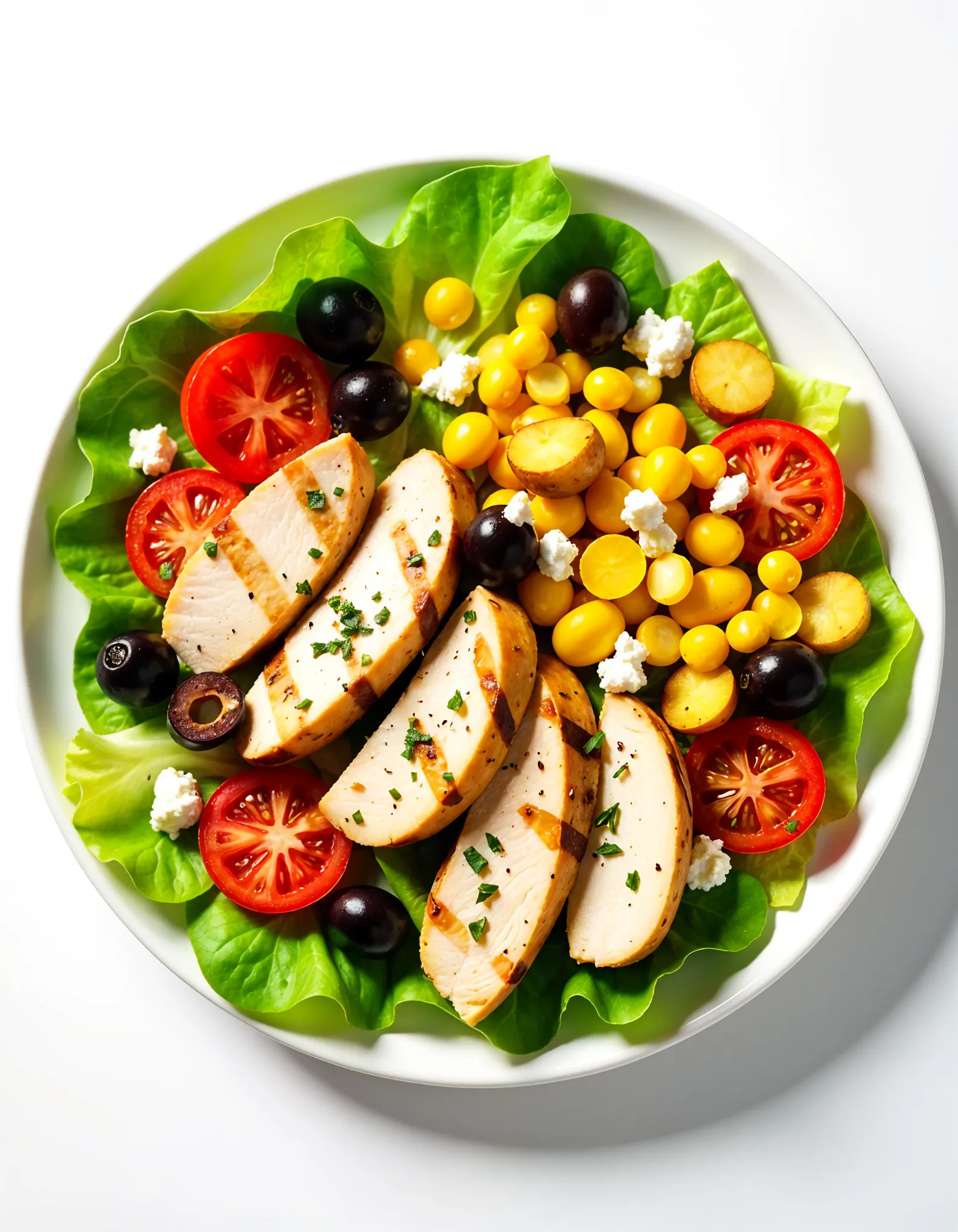 Salade fraîche avec légumes croquants, fromage et vinaigrette maison, préparée à Versailles
