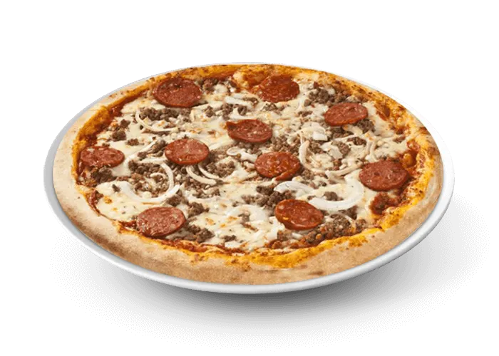 Pizza Mexicaine avec bœuf épicé, maïs et jalapeños à Versailles.