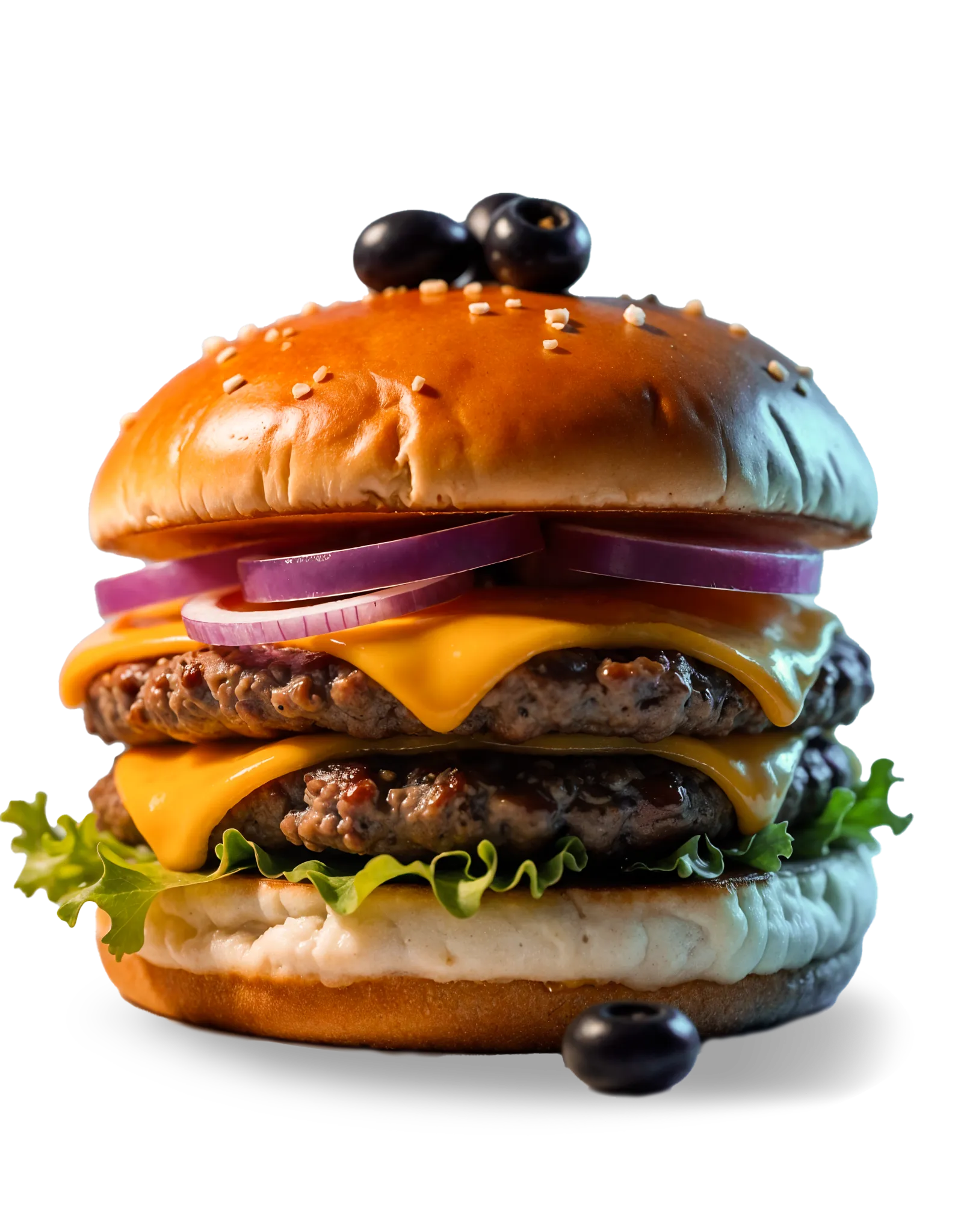 Burger gourmet avec steak juteux, fromage fondu et sauce maison, servi avec des frites croustillantes à Versailles.